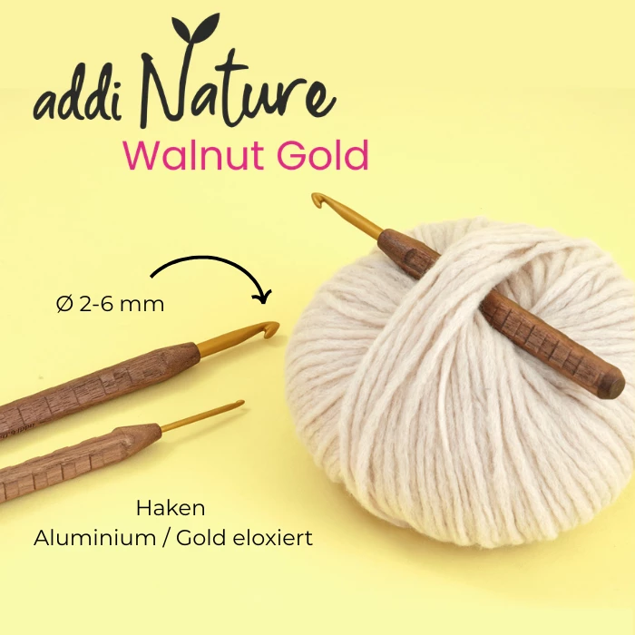 addiNature Walnut Gold Häkelnadel – Bild 2